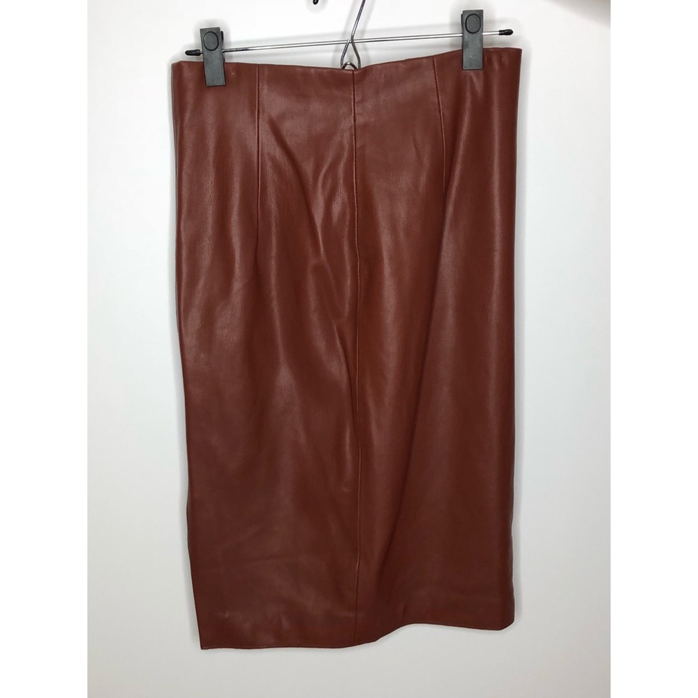 Zara Woman Cognac Tan Leather Pencil Skirt